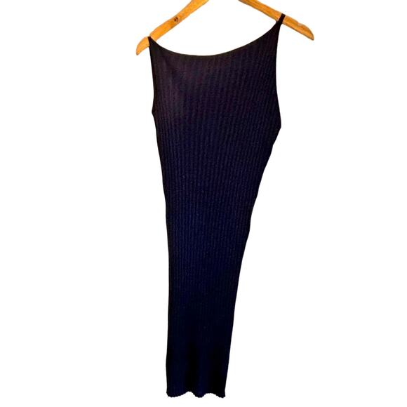Michelle Mason NWT Navy Ribbed Bodycon Midi Dress - size Small - Picture 5 of 8